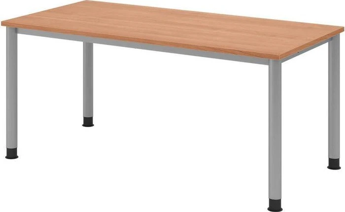 Hammerbacher Ergonomic Plus H-Serie VHS16/N/S Schreibtisch 160x80cm Nussbaum/silber