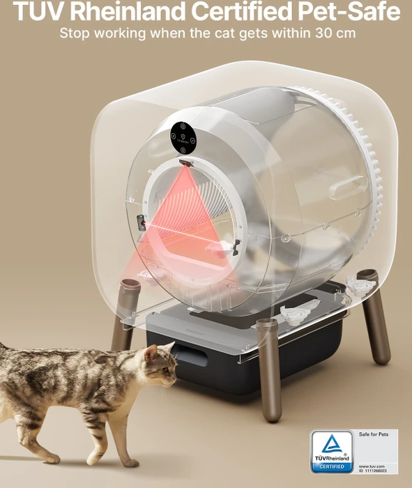 Pawbby P1 Ultra Katzentoilette, selbstreinigend, braun/anthrazit