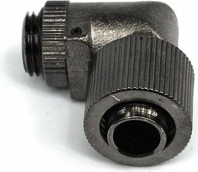 Aquatuning 90° Schlauchanschluss, G1/4" auf 13/10mm, schwarz vernickelt