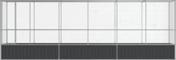 vidaXL Voliere, silber/grau, 626.5x212x107cm