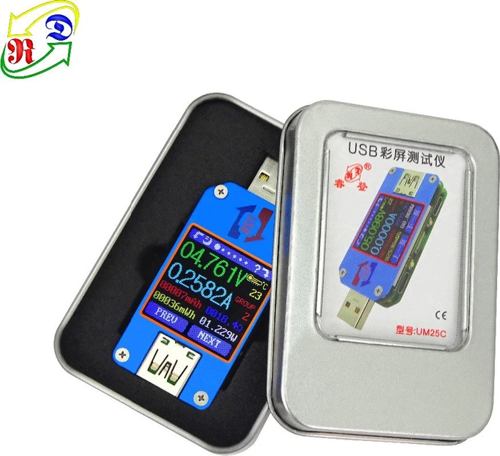 RD Tech UM25C USB-A/USB-C Leistungsmonitor und Ladeprotokoll-Analysegerät, USB-A/Bluetooth