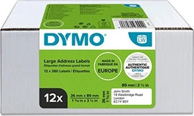 Dymo Etiketten LabelWriter 99012, 89x36mm, weiß, 12er-Pack (3120 Etiketten)