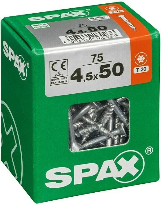 Spax WIROX A9J 4CUT T-STAR plus T20 Universalschraube, 4.5x50mm, 75 Stück