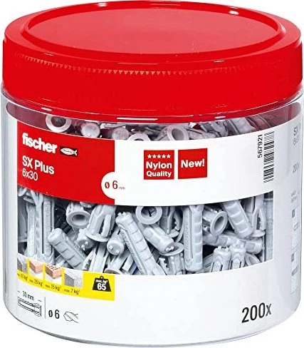 fischer SX Plus 6x30 Spreizdübel, 6x30mm, 200 Stück