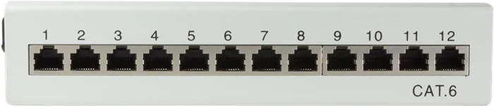 LogiLink Desktop Patchpanel Cat6, für Tisch/Wand, 12-Port, grau