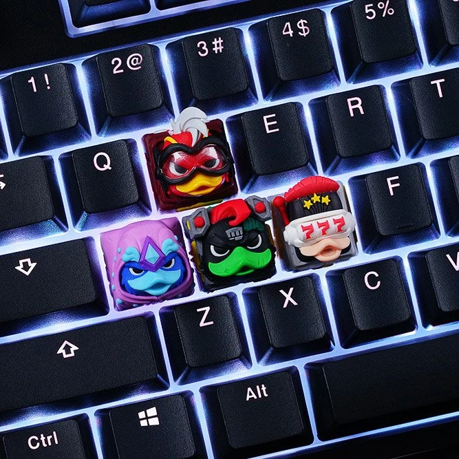 Ducky x Hot Keys Project Ducky League Keycap Super Hero - Rocket, Kunstharz (Resin), gelb/rot, 1 Taste