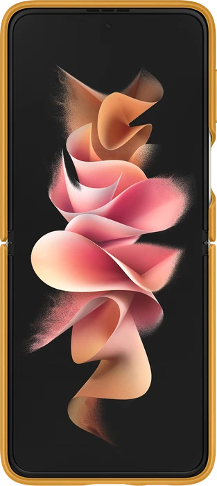 Samsung Leather Cover für Galaxy Z Flip 3 Mustard