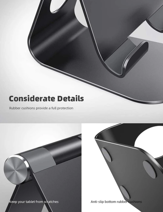 Lamicall Tablet Stand S, Aluminium Tablet- und Smartphone-Ständer, Tablet-Stand 4-13", schwarz, verstellbar