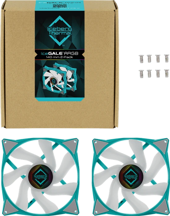Iceberg Thermal IceGALE ARGB, Teal, 140mm, 2er-Pack