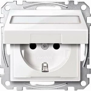 Merten System M SCHUKO-Steckdose Thermoplast brillant, polarweiß glänzend