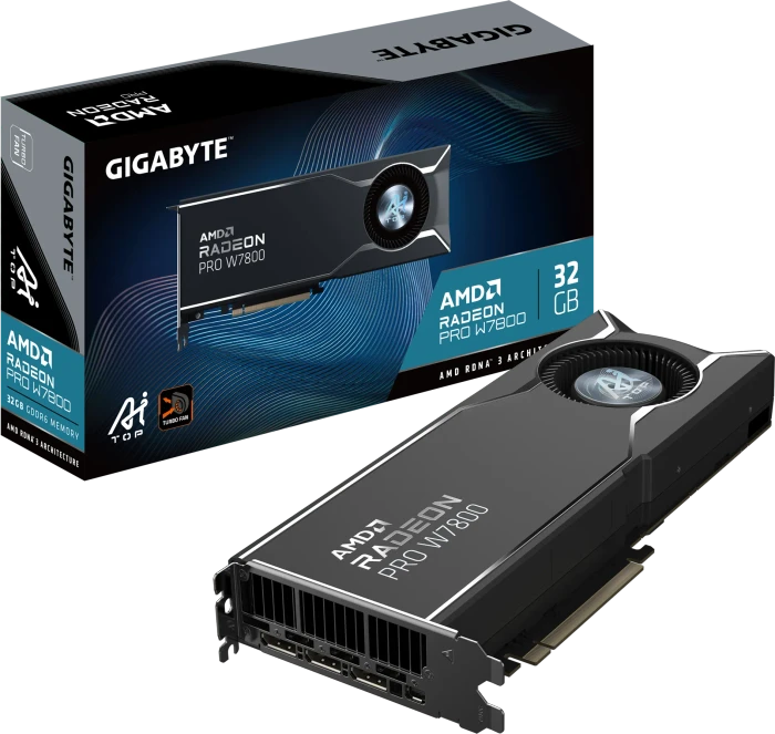 GIGABYTE Radeon PRO W7800 AI TOP 32G, 32GB GDDR6, 3x DP, mDP