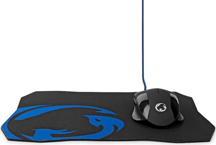 Nedis Gaming Mouse und Mousepad Set, schwarz, USB