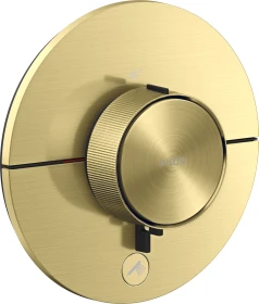 Hansgrohe Axor ShowerSelect ID rund Thermostat für 1 Verbraucher und einen zusätzlichen Abgang brushed brass