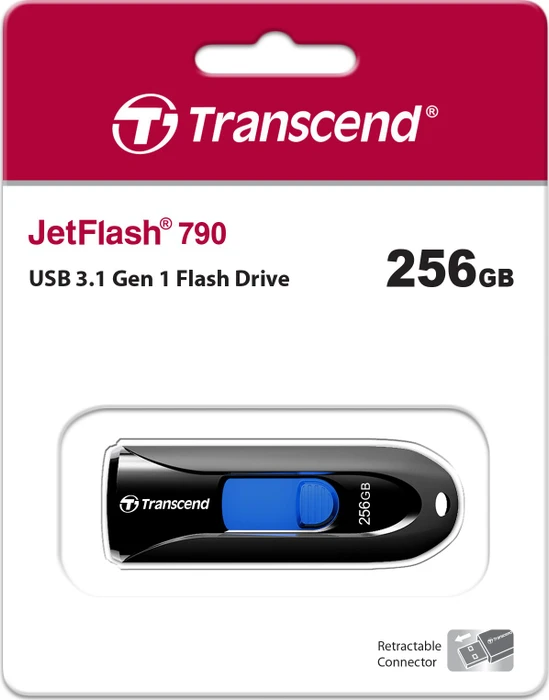 Transcend JetFlash 790 256GB schwarz, USB-A, USB 3.2 Gen 1×1