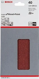 Bosch Professional C430 Expert for Wood and Paint Schleifblatt K40, 115x230mm, 10 Stück