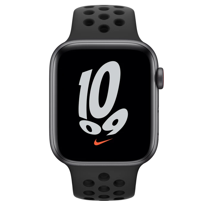 Apple Watch Nike SE (GPS + Cellular) 44mm space grau mit Sportarmband anthrazit/schwarz