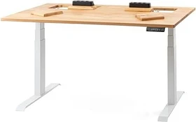 ErgoHide EH003 elektrisch höhenverstellbarer Sitz-Steh-Schreibtisch mit erweitertem Kabelfach 150x80cm Eiche/weiß
