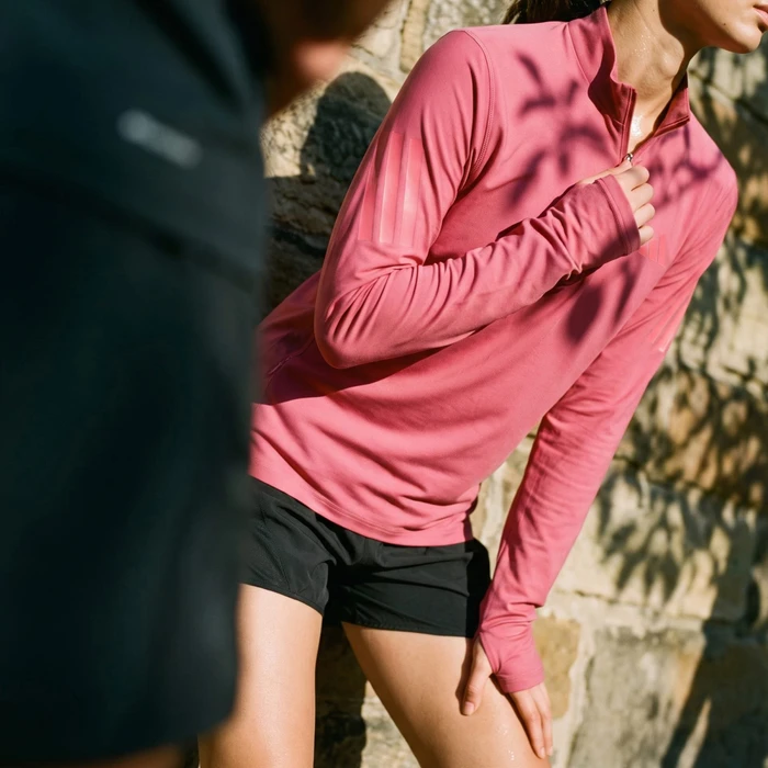 adidas Adi365 Iconic Running Half Zip Laufshirt langarm dual magenta (Damen)