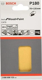 Bosch Professional C470 Best for Wood and Paint Schleifblatt K180, 70x125mm, 10 Stück