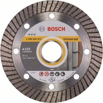 Bosch Professional Best for Universal Turbo Diamanttrennscheibe, 115x2.2x22.23mm, 1 Stück
