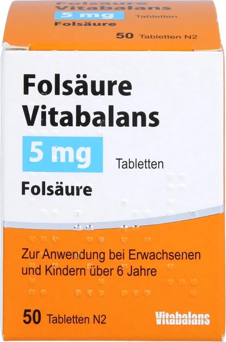 Blanco Pharma Folsäure Vitabalans 5mg Tabletten, 50 Stück