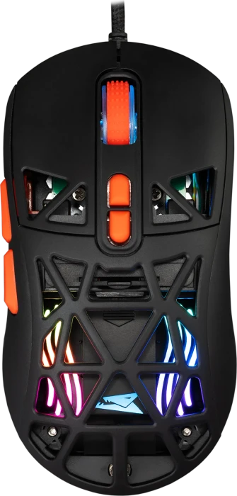 Baracuda Seal Black Gaming Mouse, schwarz/orange, USB