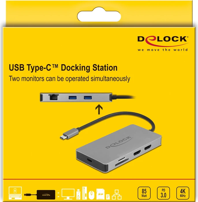 DeLOCK USB Type-C Dockingstation 4K - Dual HDMI MST, USB-C 3.1 [Stecker]