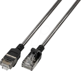 TTL-Network Stahlarmiertes Patchkabel, Cat6a, U/STP, RJ-45/RJ-45, 2m, grau