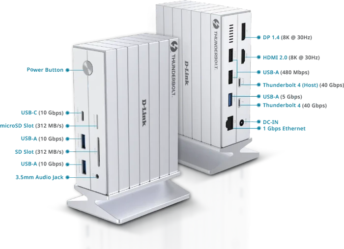 D-Link 14-in-1 Thunderbolt 4 Dockingstation, Thunderbolt 4 [Buchse]