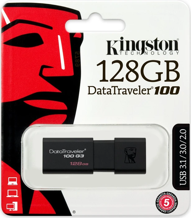 Kingston DataTraveler 100 G3 128GB, USB-A, USB 3.2 Gen 1×1