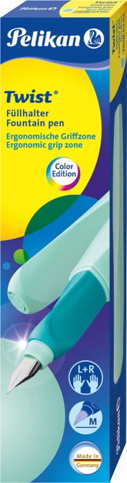 Pelikan Twist neo mint, rechte Hand/linke Hand, mittel, Faltschachtel