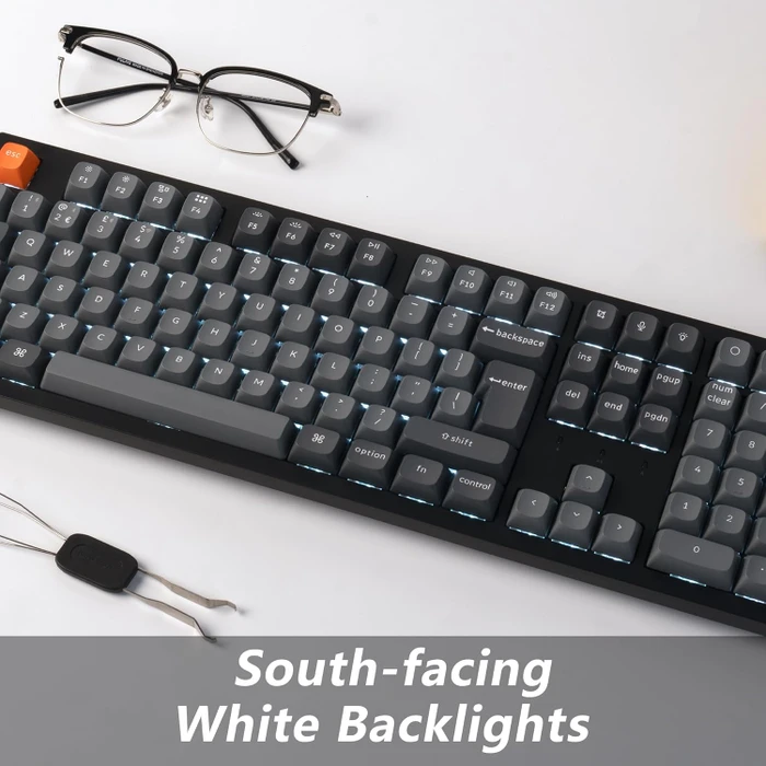 Keychron K10 Max, schwarz/grau, LEDs weiß, Keychron Super BANANA, USB/Bluetooth, UK