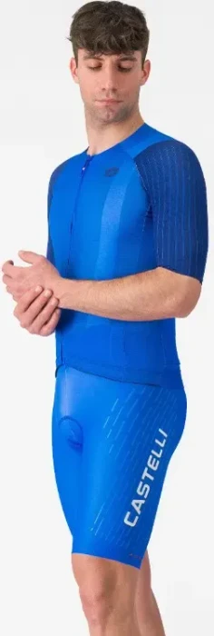 Castelli Free Aero Race S Kit Bibshort Fahrradhose kurz azzurro italia/silver gray (Herren)