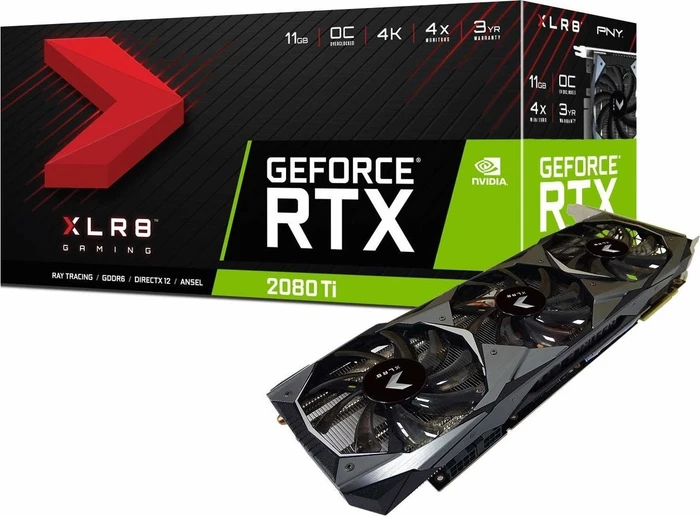 PNY GeForce RTX 2080 Ti XLR8 Gaming Overclocked, 11GB GDDR6, HDMI, USB-C, 3x DP