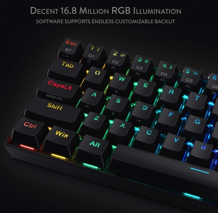 Redragon K530 Pro Draconic, LEDs RGB, hot-swap, schwarz, Gaote Outemu BROWN, USB/Bluetooth, US