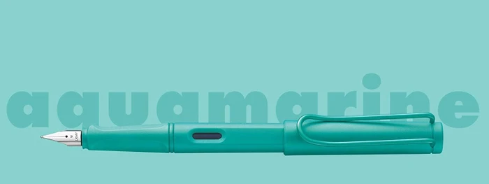 Lamy safari candy aquamarine, rechte Hand, extra fein