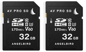 Angelbird AV PRO SD V60 R170/W105 32GB, UHS-II U3, Class 10, 2er-Pack