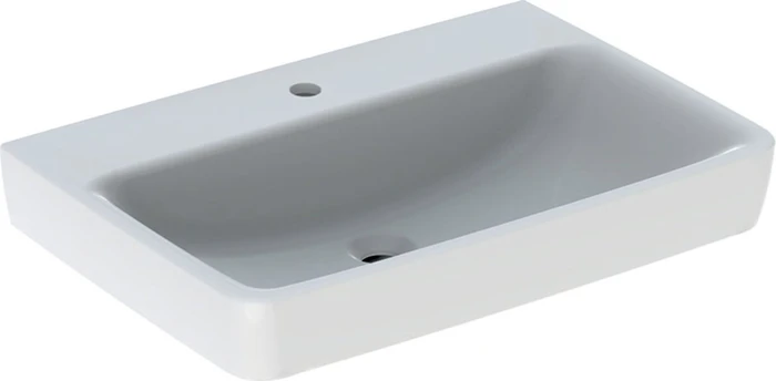 Geberit Renova Plan Waschtisch 70cm, Hahnloch mittig, ohne Überlauf, weiß