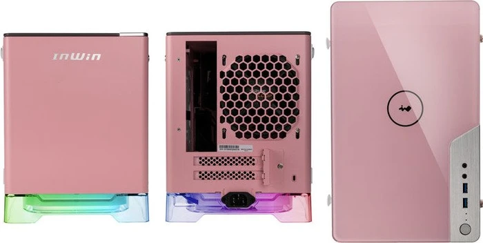 In Win A1 Plus pink, Glasfenster, Mini-ITX, 650W