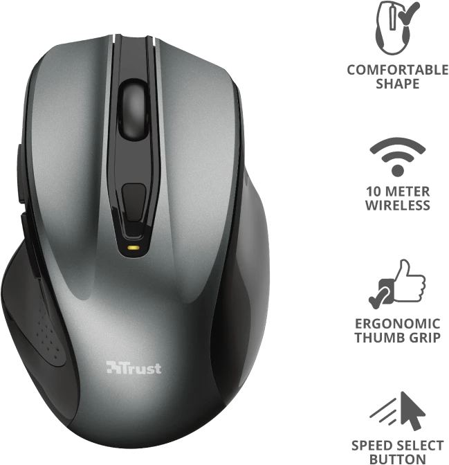 Trust Nito Wireless schwarz/grau, USB