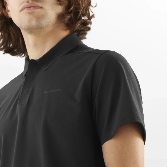Salomon Trackline Poloshirt kurzarm deep black (Herren)