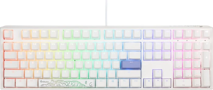 Ducky One 3 PBT, LEDs RGB, Pure White, MX SPEED RGB Silver, USB, US