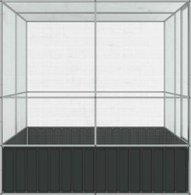 vidaXL Voliere, silber/grau, 211x212x207cm
