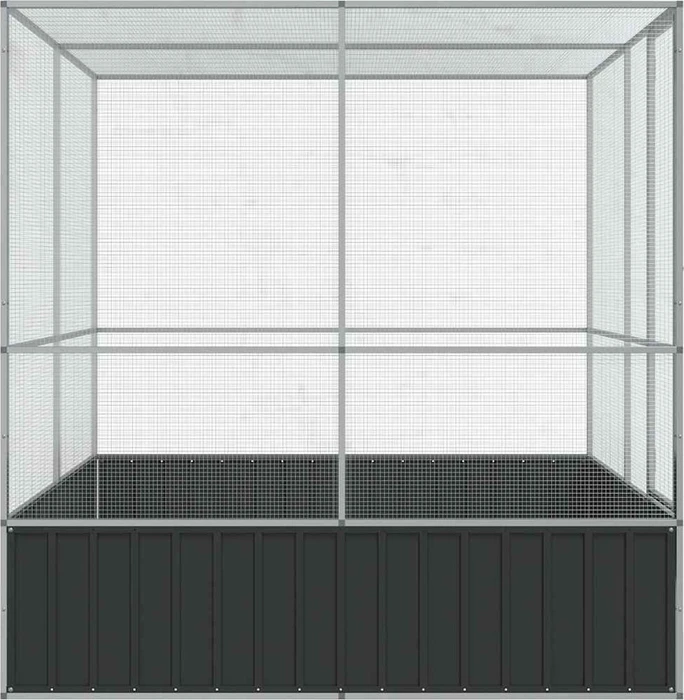 vidaXL Voliere, silber/grau, 211x212x207cm
