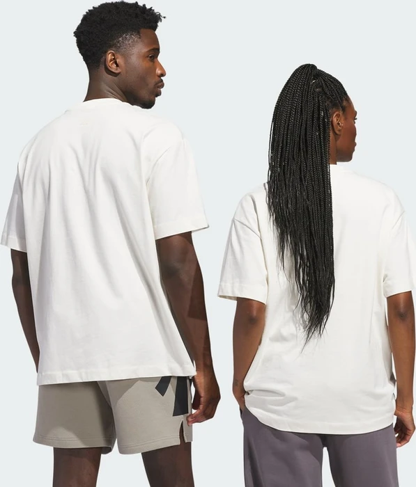 adidas Basketball genderneutral T-Shirt kurzarm chalk white/black
