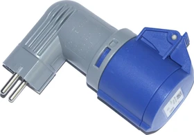 PCE Messadapter Schutzkontaktstecker abgewinkelt auf 16A 3p 6h IP44
