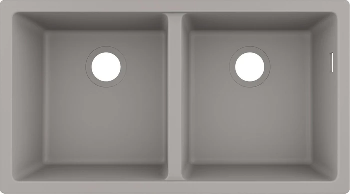 Hansgrohe S51 S510-U770 370/370 Unterbau Doppelspüle betongrau
