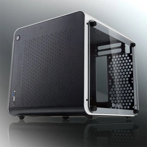 Raijintek Metis Evo TGS, weiß/schwarz, Glasfenster, Mini-ITX