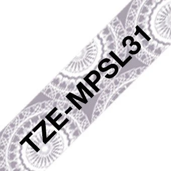 Brother TZe-MPSL31 Beschriftungsband, 12mm, schwarz/silber (Muster)