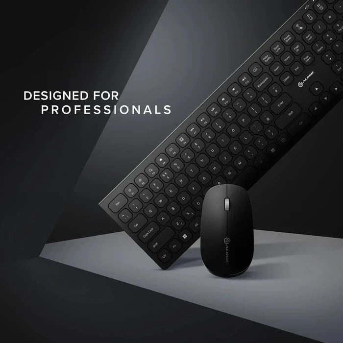 Alogic Echelon USB-C Rechargeable Wireless Mouse and Keyboard for Windows, schwarz, USB/Bluetooth, UK